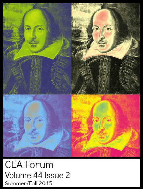 Repeated pictures of Shakespeare in the style of Andy Warhol's pop art